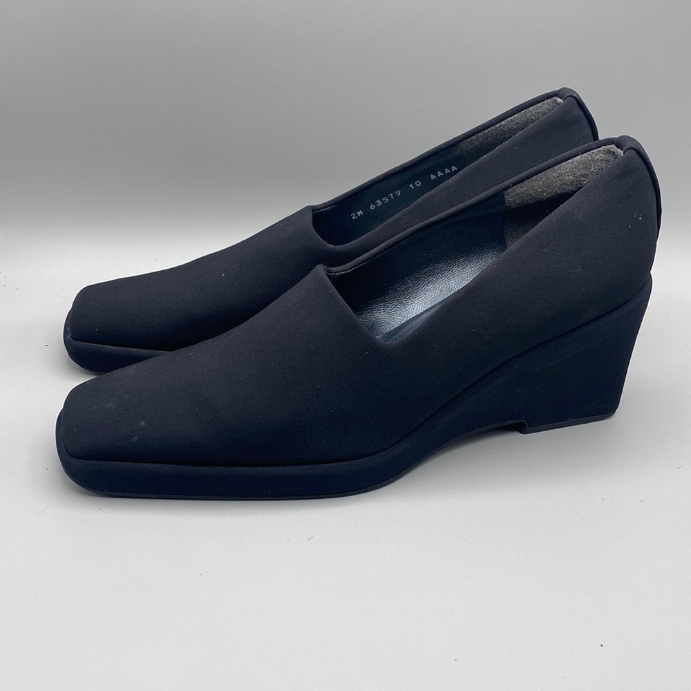 Vintage Stuart Wietzman Square toe Block Heel US Womens 10 Black